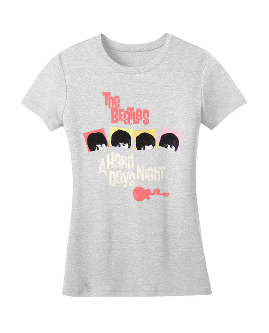 Beatles Hard Days Night Neon Juniors Tee