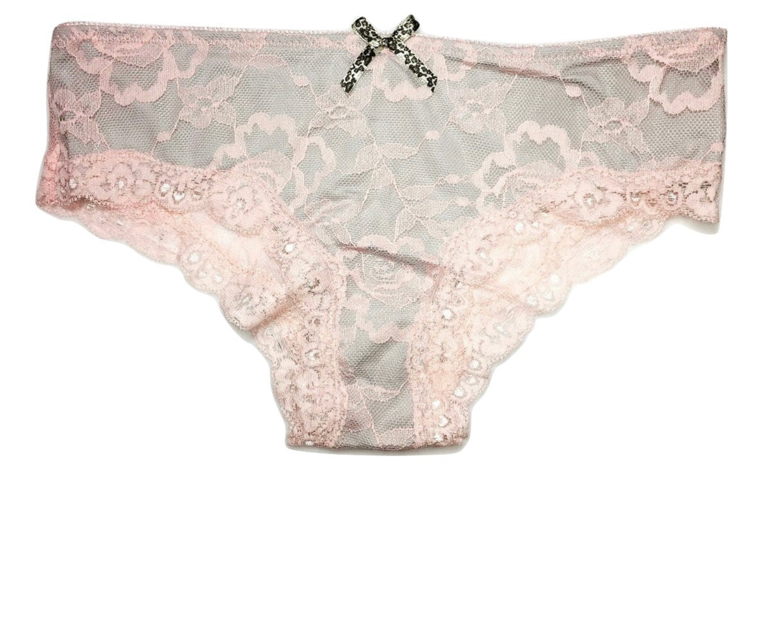 Grey/Pink Leopard Bow Panties