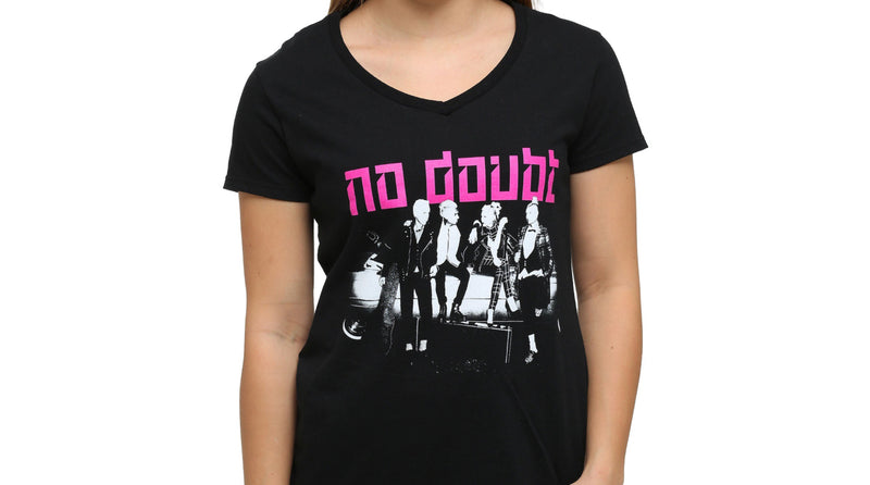 No Doubt Group Shot on Car Junior's Tee