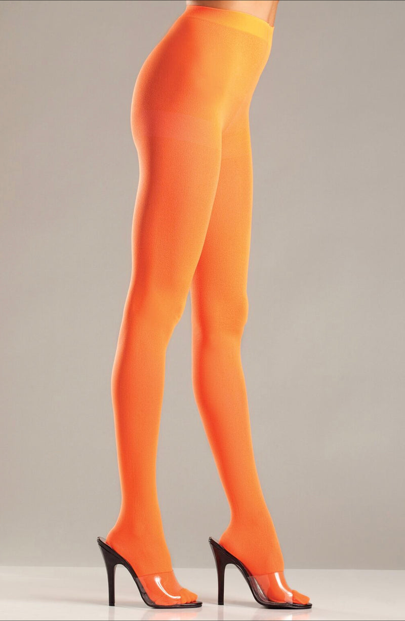 Orange Solid Color Pantyhose