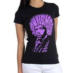 Jimi Hendrix Hair Type Junior's T-Shirt