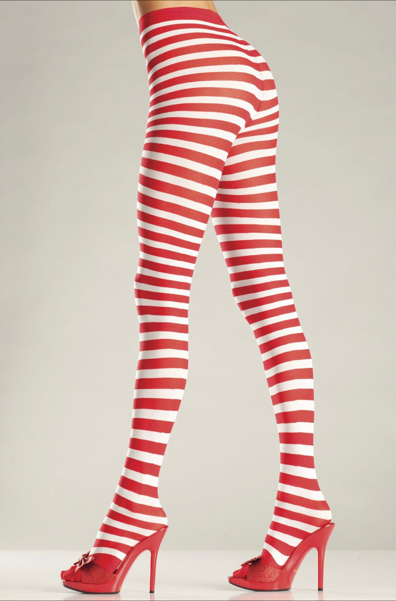 Red/White Striped Pantyhose