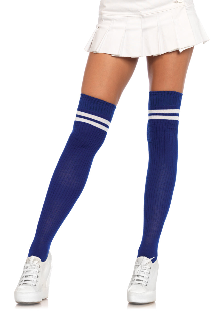 ATHLETIC THIGH HIGH SOCKS TWO STRIPES