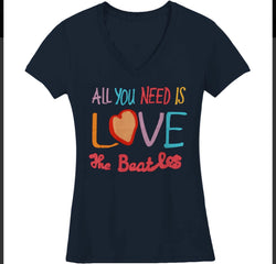 All You Need Is Love V-Neck Juniors Tee