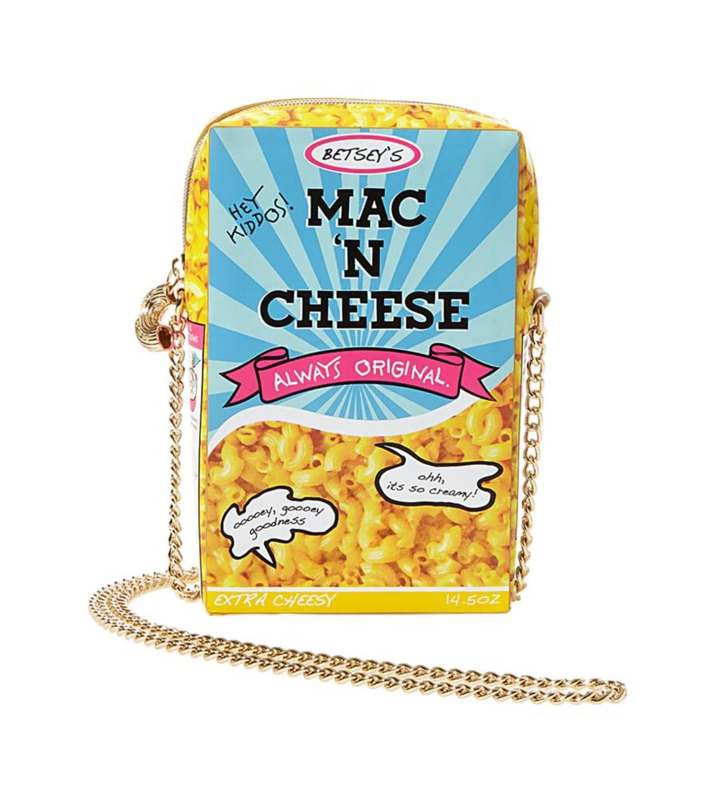 BETSEY JOHNSON MACK N CHEESE CROSSBODY BAG