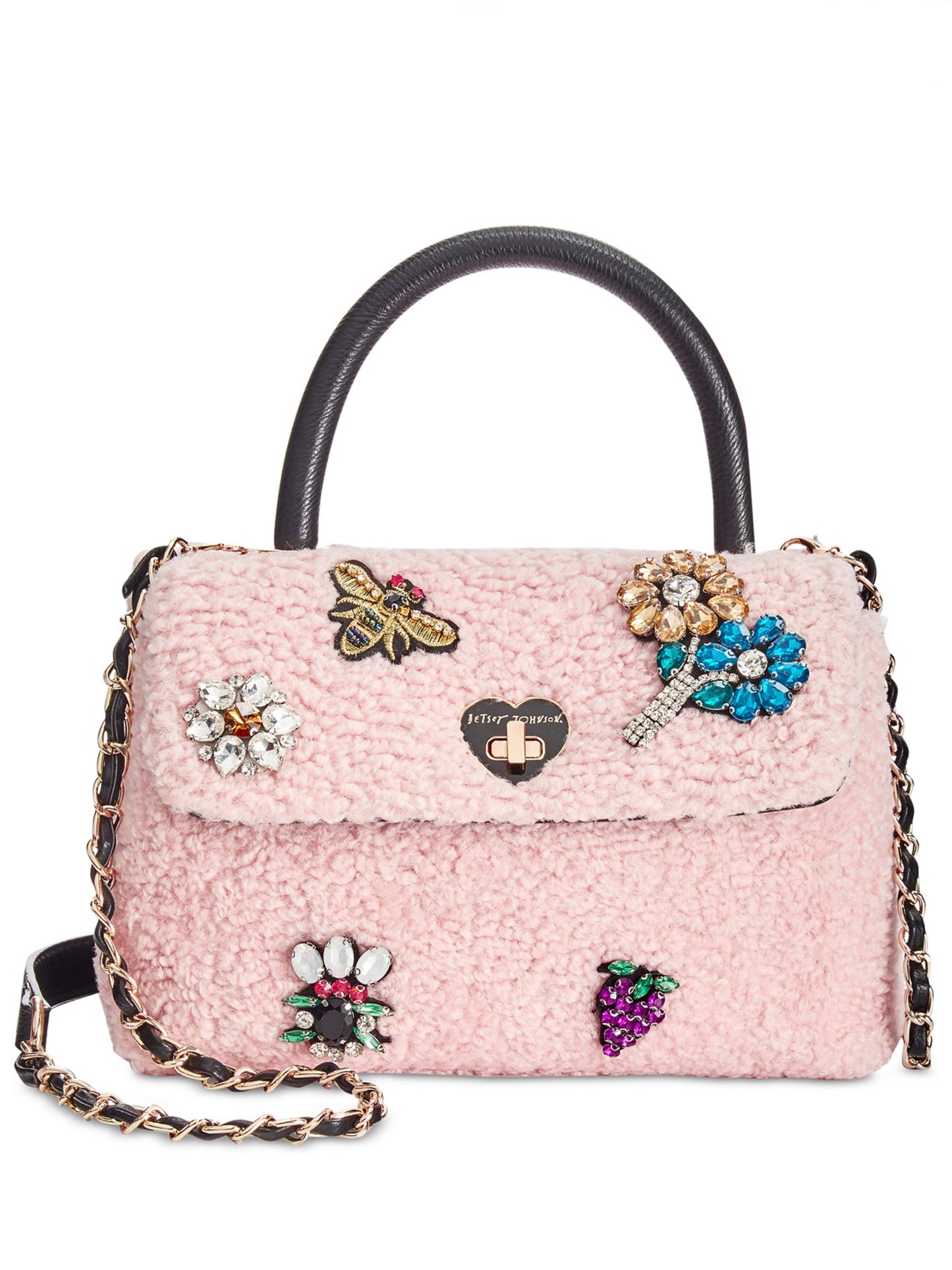 Betsey Johnson Blush Curly Gurl Flap Crossbody