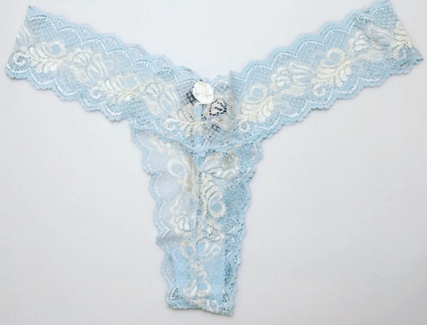 Blue/White Sexy Lace Thong