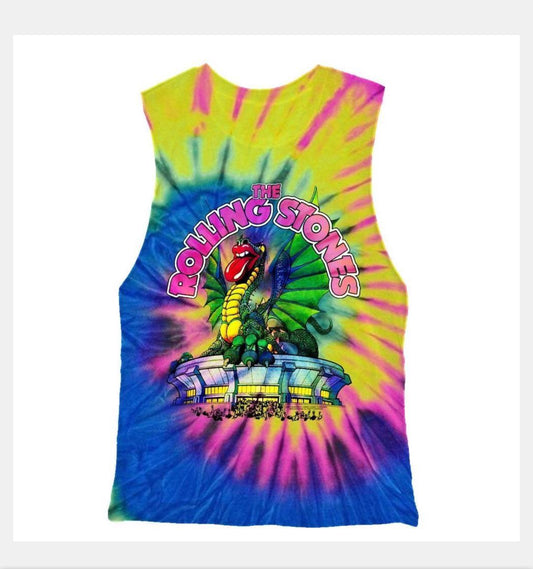 Rolling Stones Tie Dye Dragon Tank Top