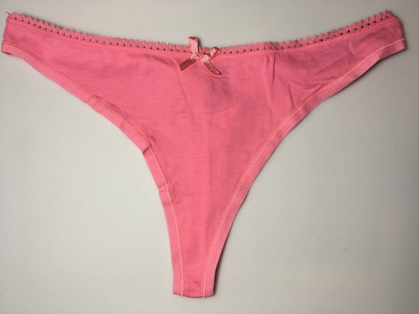 Pink Cotton Thong