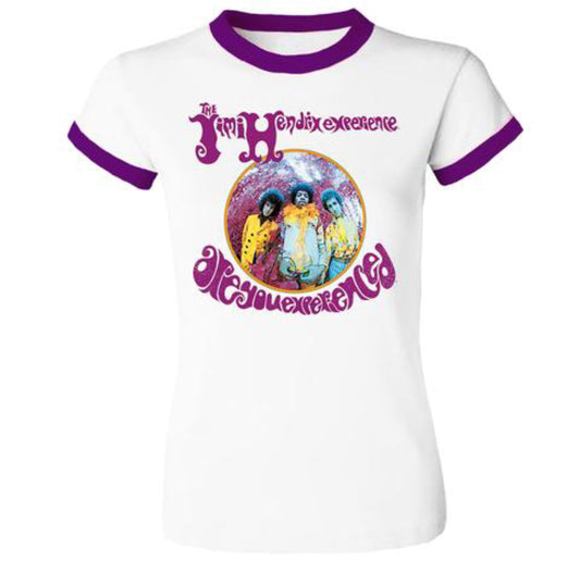 Jimi Hendrix Aye Ladies Ringer T-Shirt