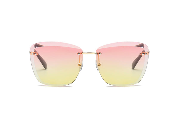 Women’s Rimless Square Sunglasses