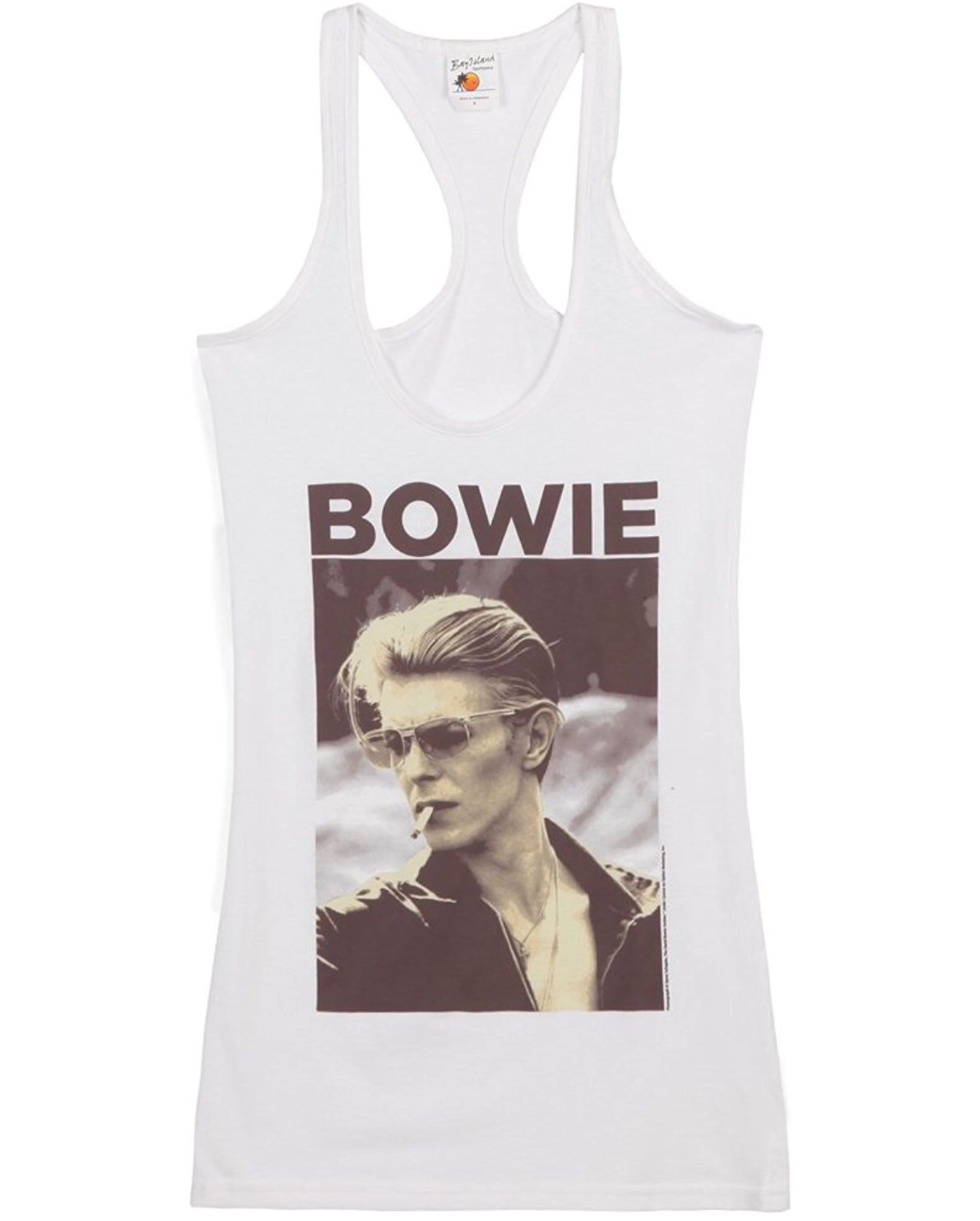 David Bowie Smoking Photo Racerback Juniors Tank Top