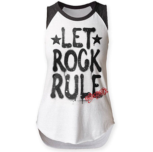 Aerosmith Let Rock Rule Juniors Sleeveless Raglan