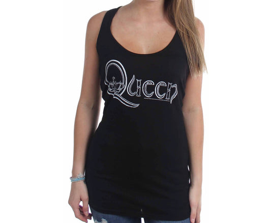 Queen Distress Text Logo Tank Top