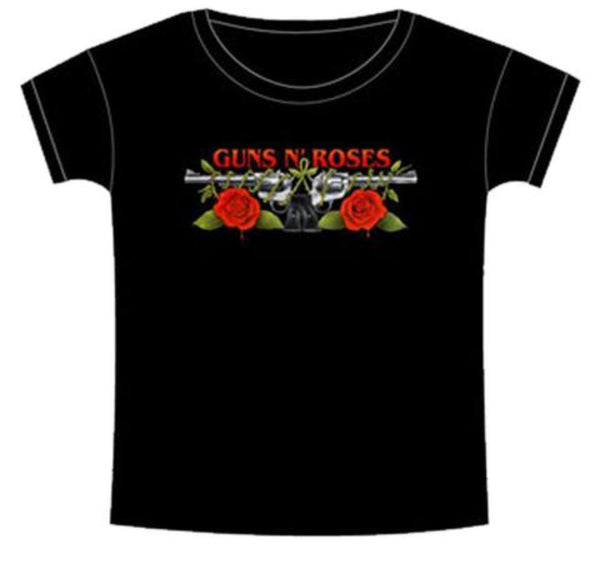 Guns N Roses Roses & Pistols Girlie T-Shirt