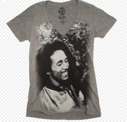 Bob Marley Catch a Fire Smile Burnout V-Neck Tee