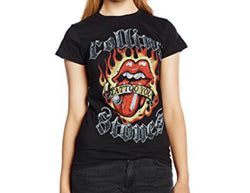 Rolling Stones Flaming Tatto Tongue Men’s Fit T-Shirt