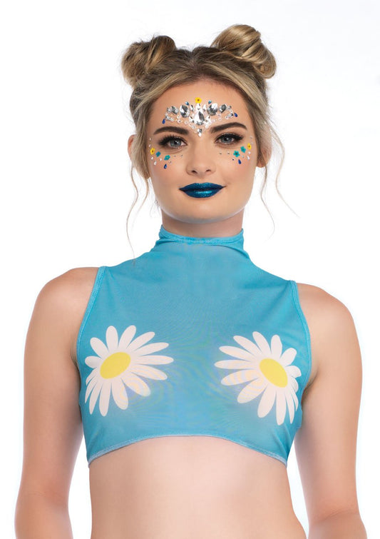 Daisy High Neck Crop Top