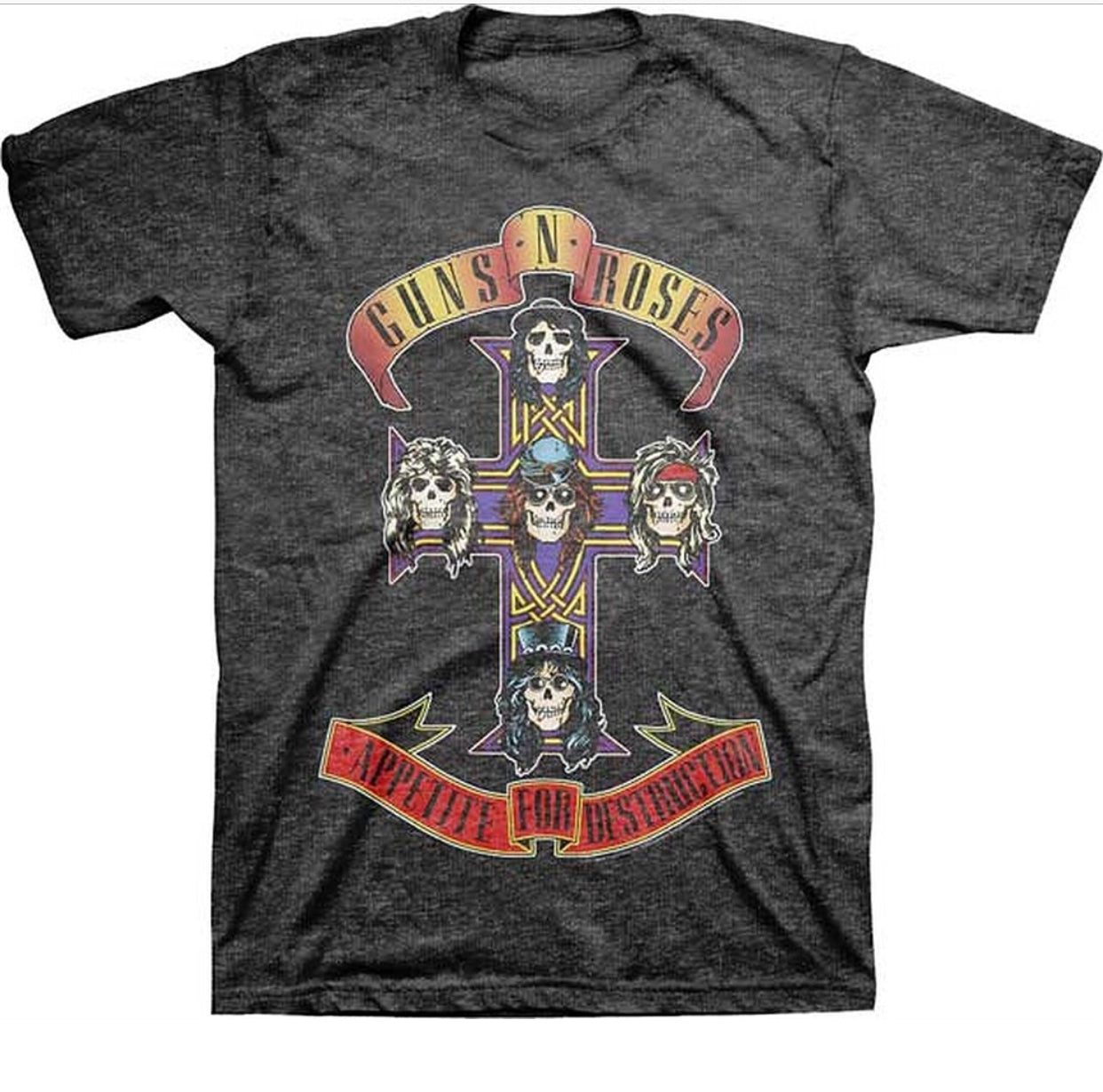 Guns N’ Roses Appetite For Destruction Cross On Charcoal Heather