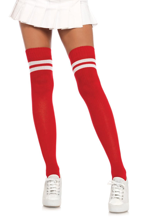 ATHLETIC THIGH HIGH SOCKS TWO STRIPES