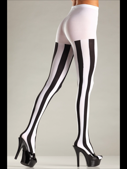 Opaque Vertical Stripe Pantyhose