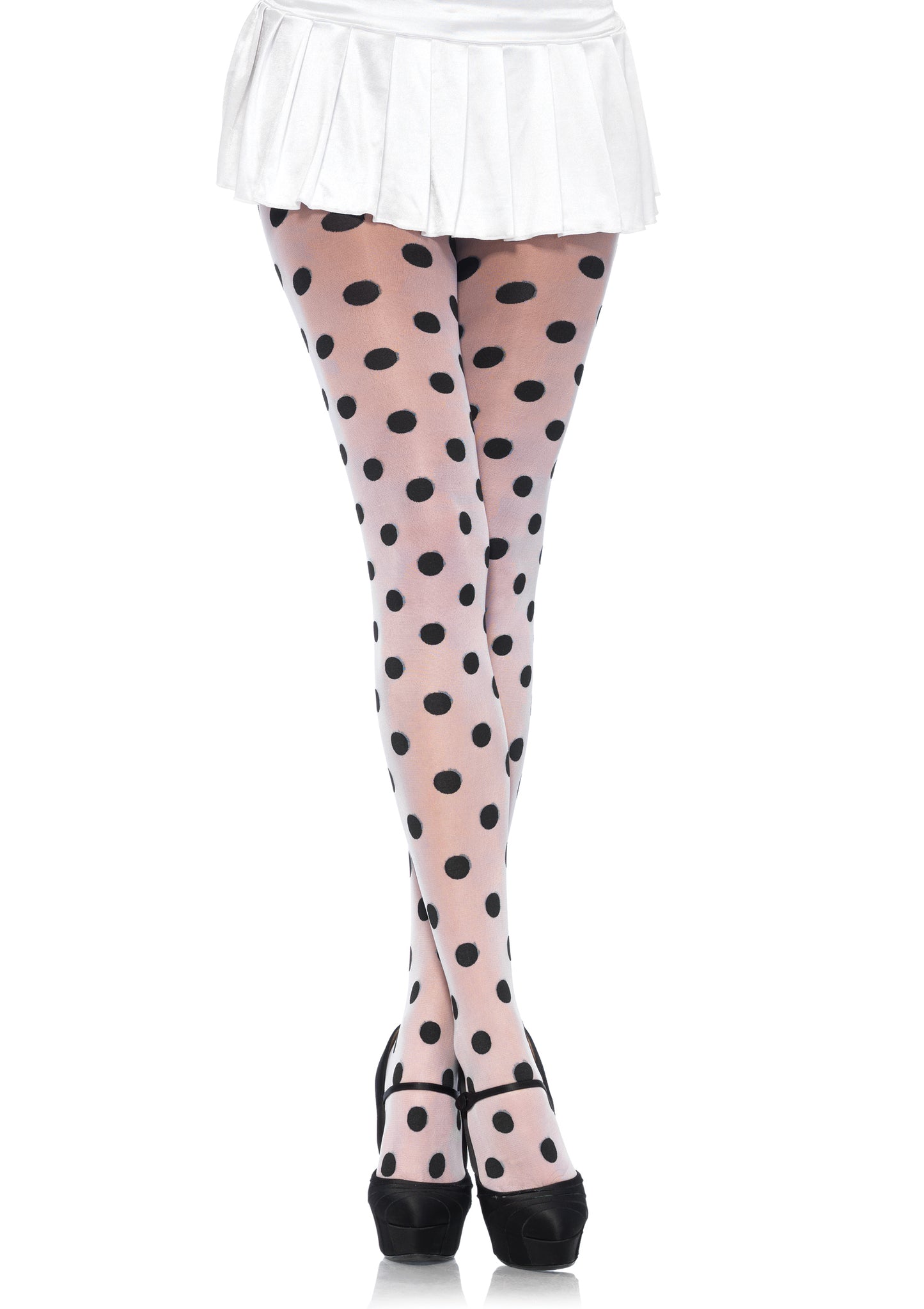 White/Black Polka Dot Pantyhose