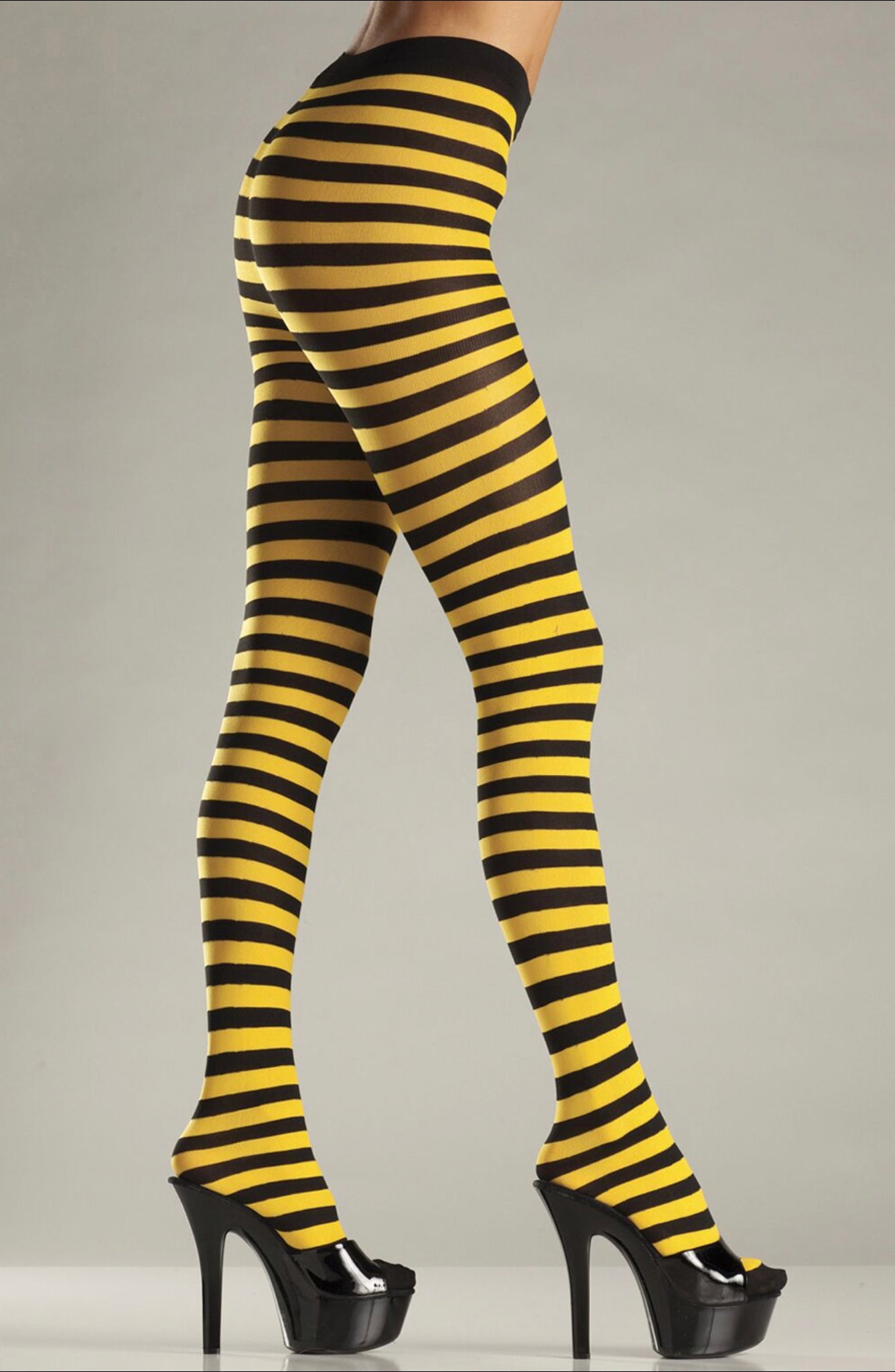 Yellow/Black STRIPED PANTYHOSE