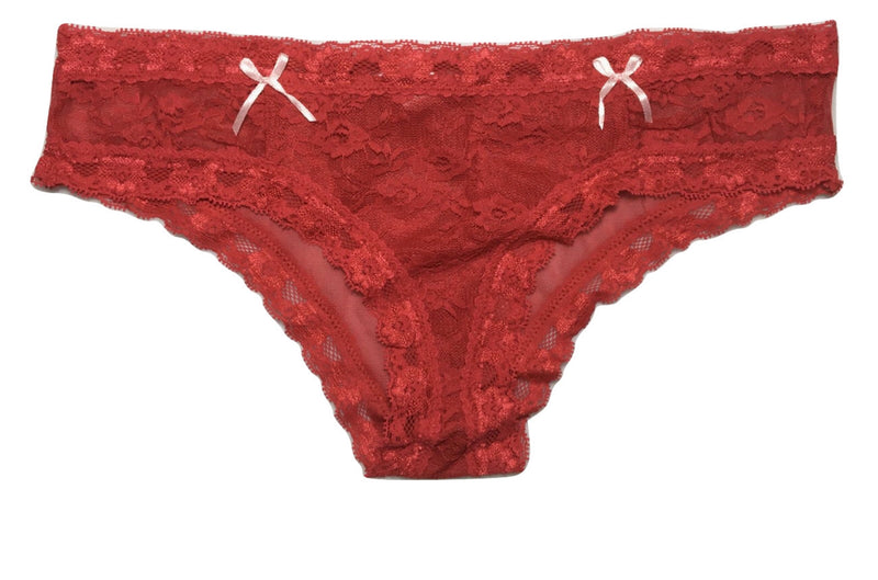 Red Lace Panties White Bows