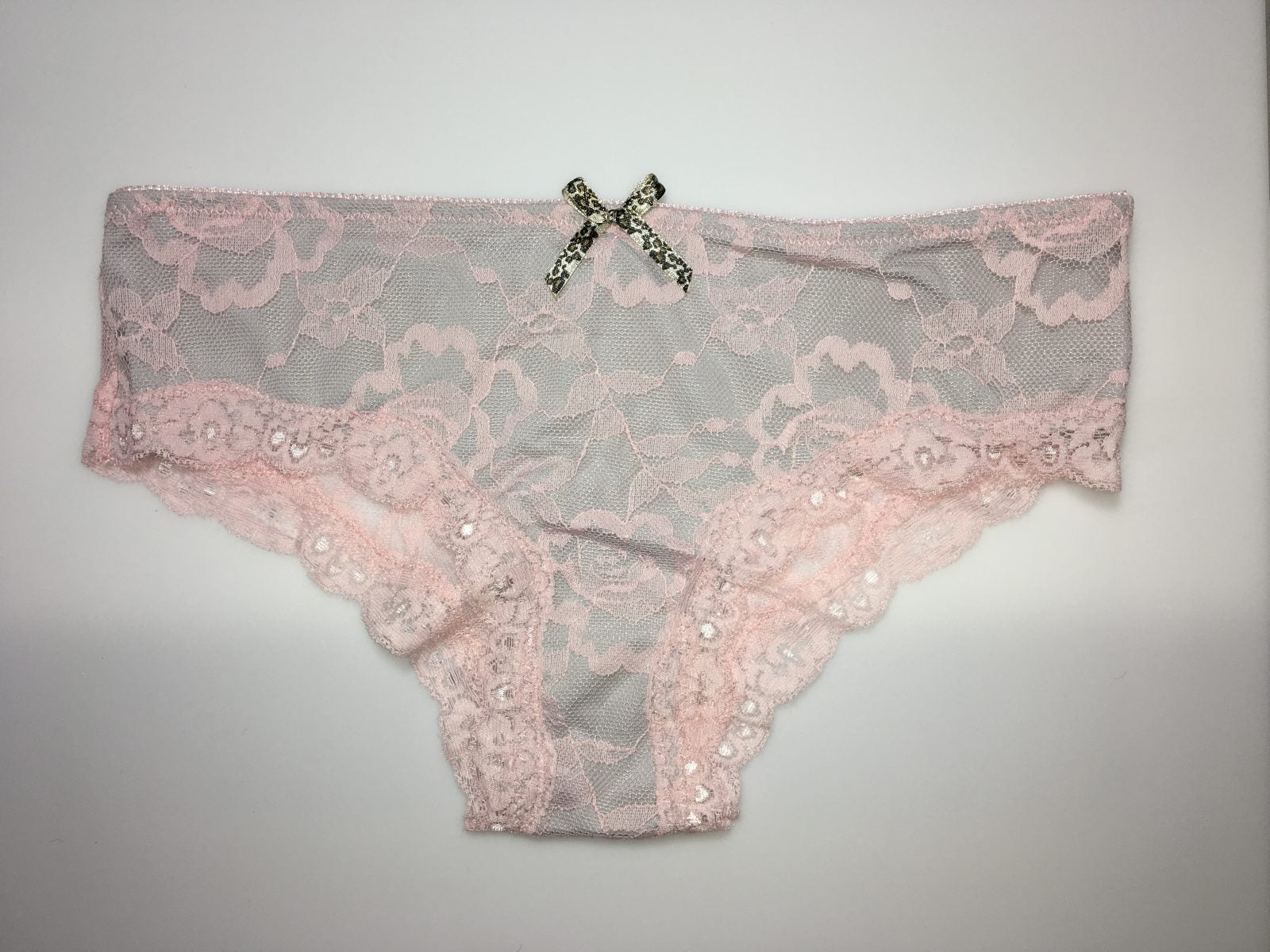 Grey/Pink Leopard Bow Panties