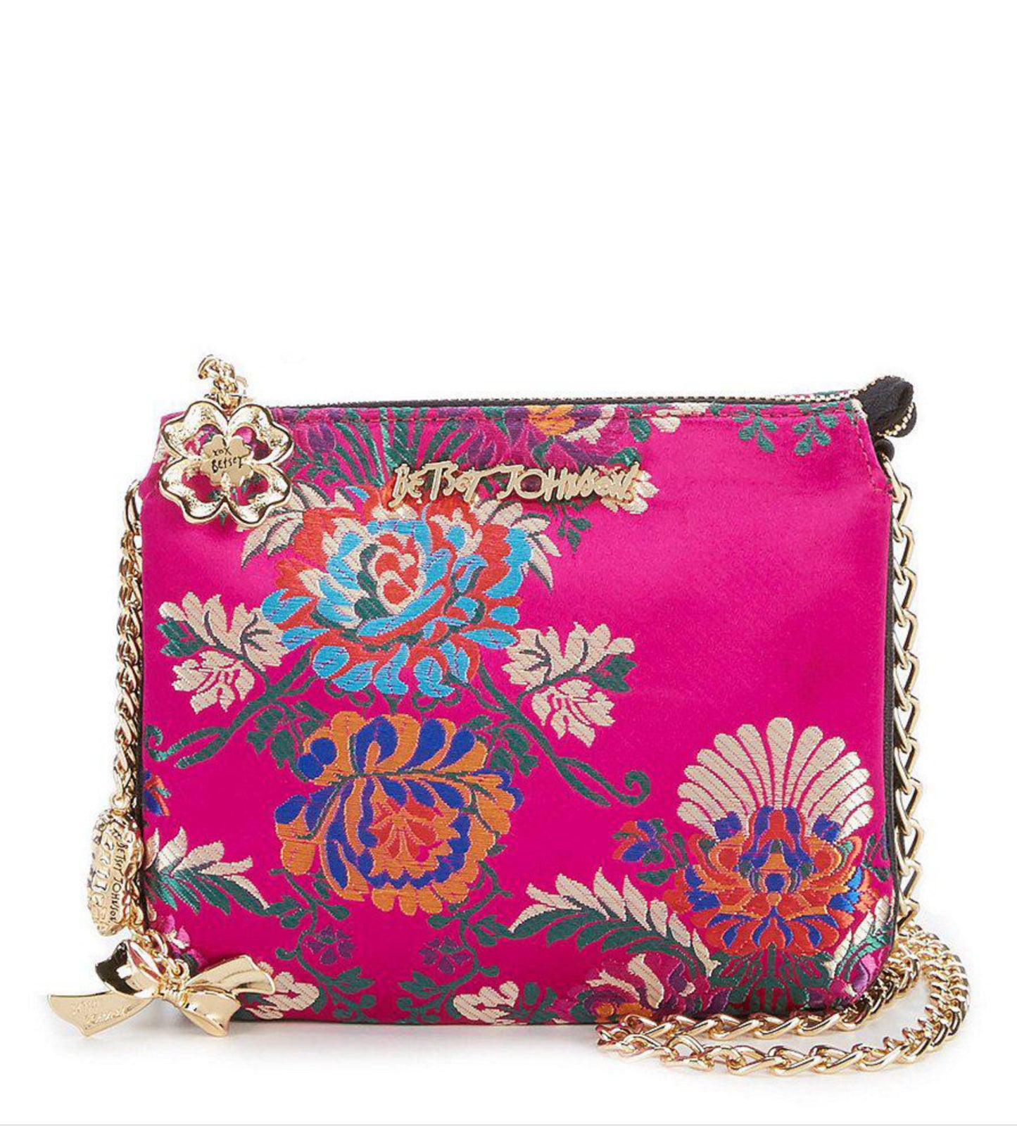 Betsey Johnson Satin Chinoiserie Crossbody Bag