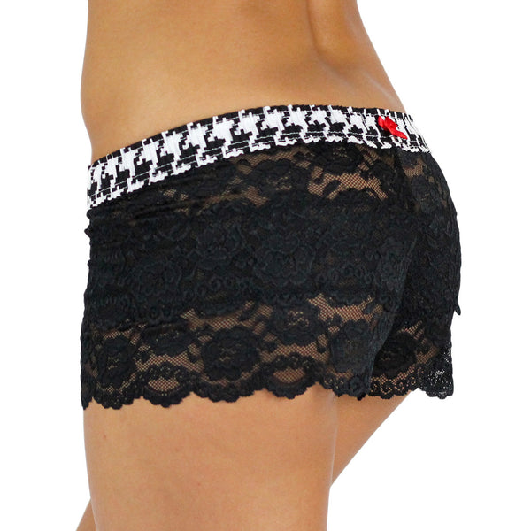 Houndstooth Lace Boxer Panties