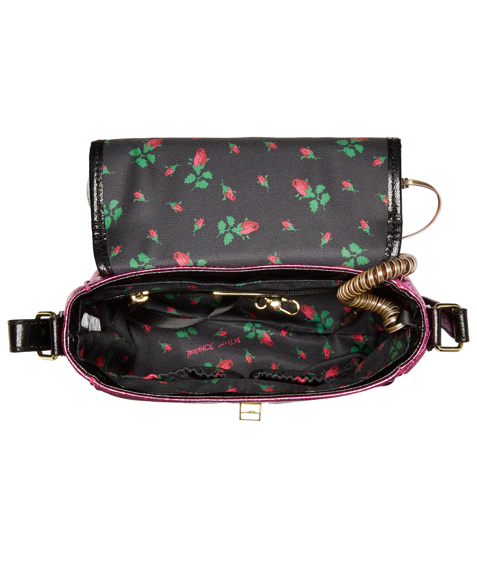 Betsey Johnson Off The Hook Fuchsia Phone-Bags-PANTIESANDPUMPS.COM