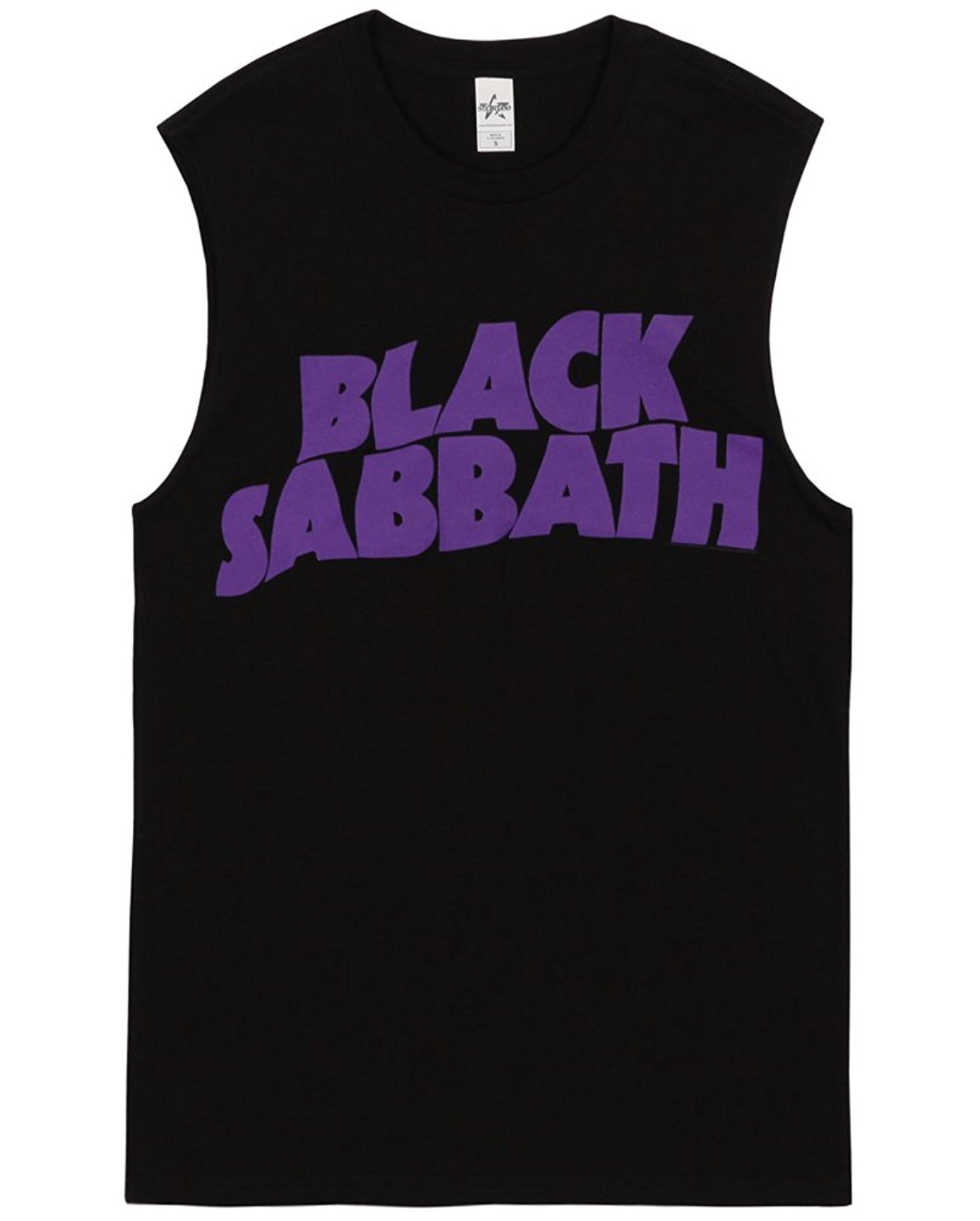 Black Sabbath Purple Logo Men’s Sleeveless T-Shirt-T-Shirts-PANTIESANDPUMPS.COM