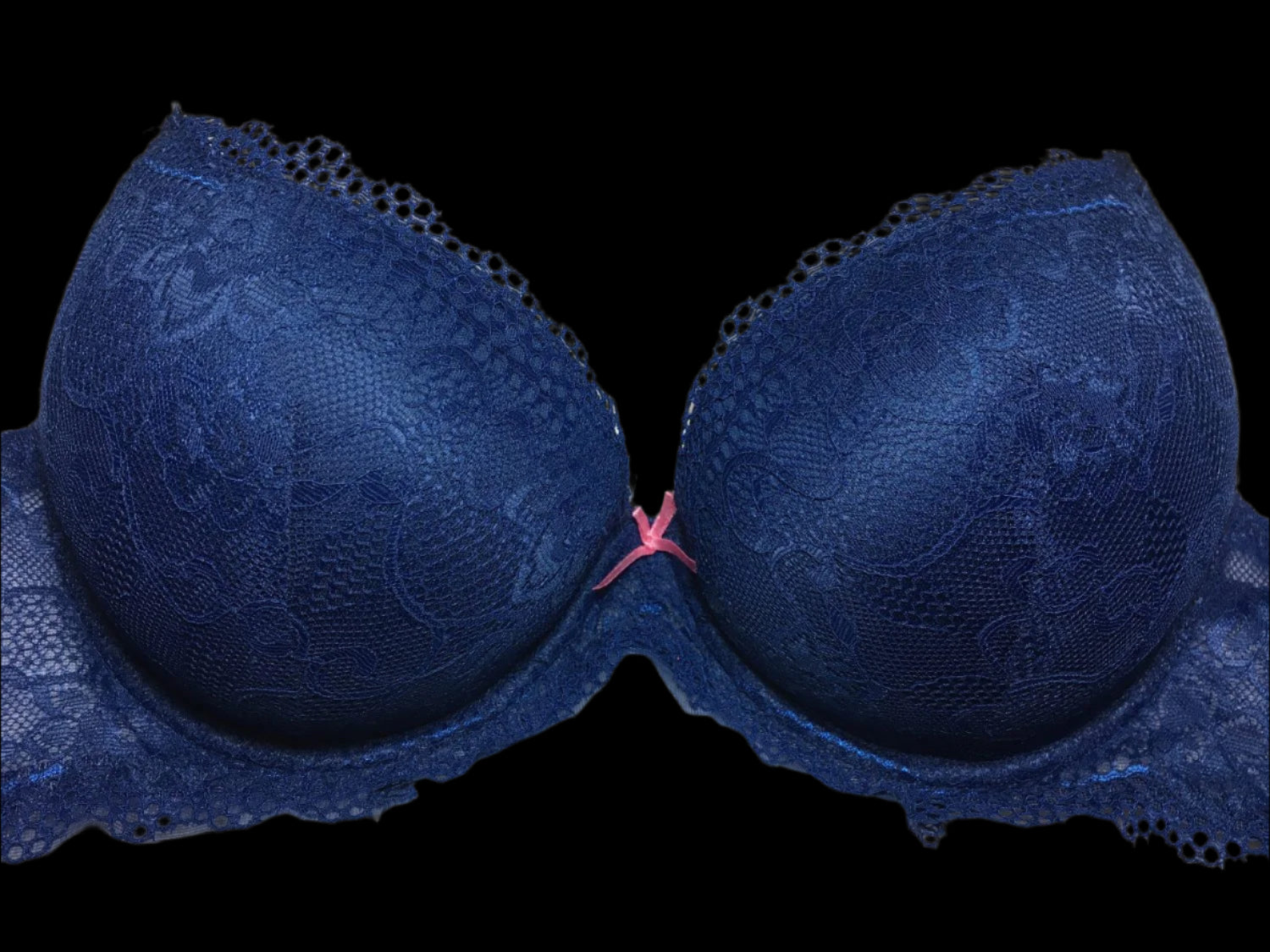Blue Lace Push-up Bra-Lingerie-PANTIESANDPUMPS.COM