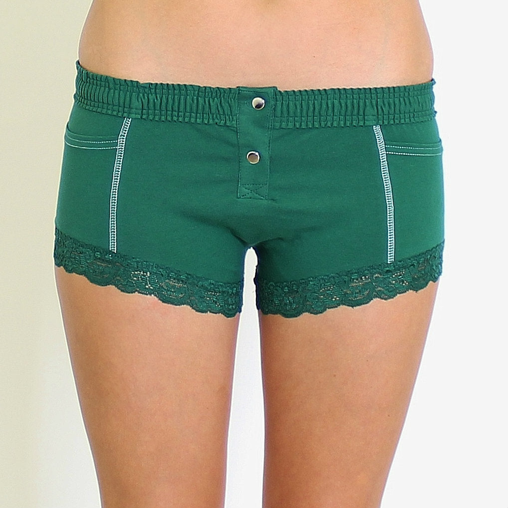 Forest Green Boxer Brief-Lingerie-PANTIESANDPUMPS.COM