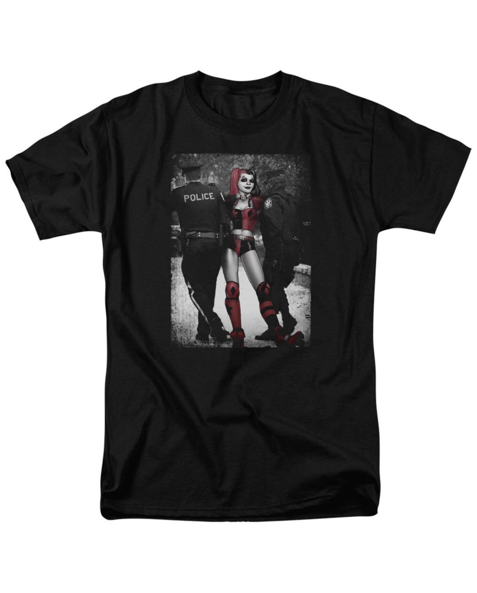 Harley Quinn Arrested Men’s Fit T-Shirt-T-Shirts-PANTIESANDPUMPS.COM