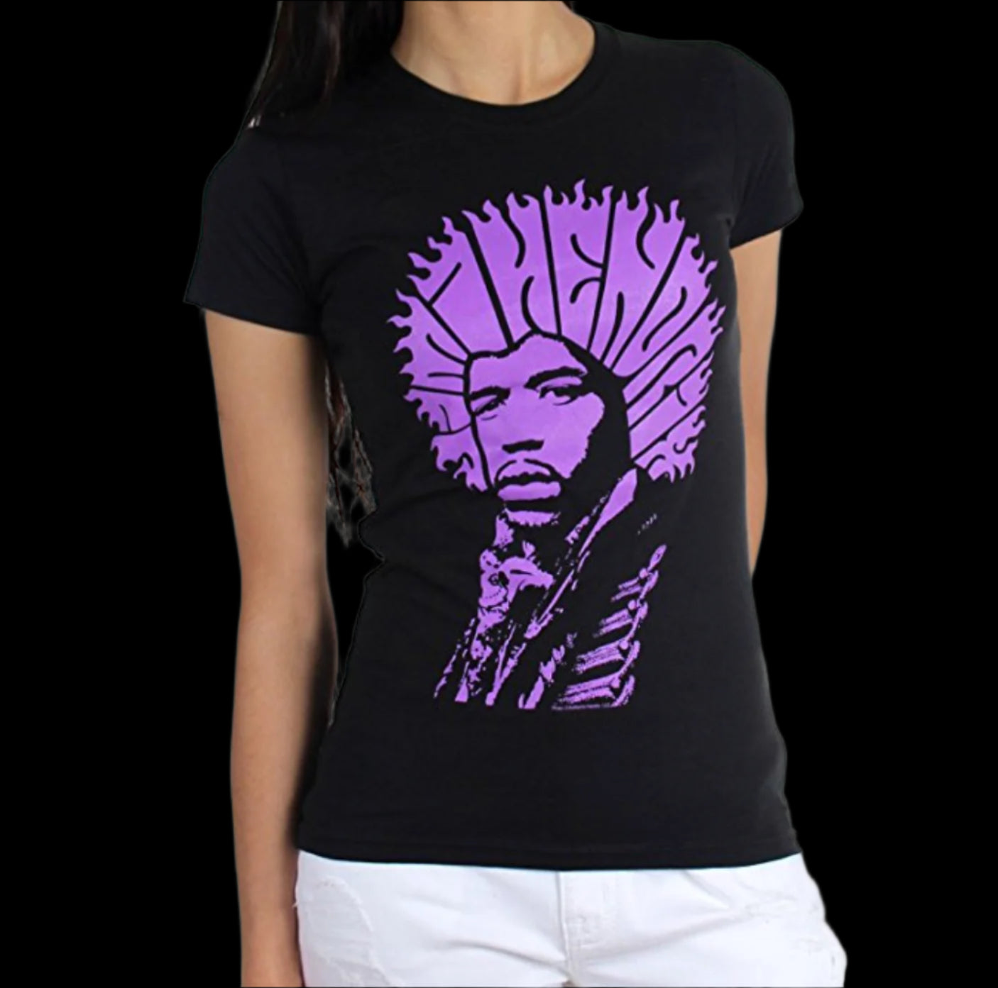 Jimi Hendrix Hair Type Women’s T-Shirt-T-Shirts-PANTIESANDPUMPS.COM