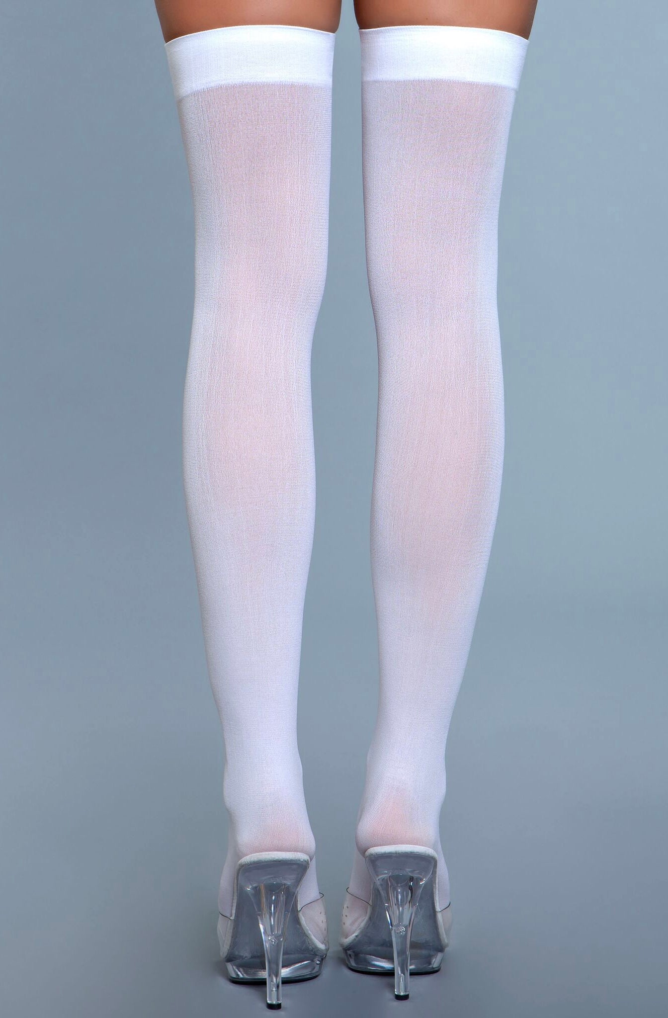 Opaque Nylon Thigh Highs-Legwear & Socks-PANTIESANDPUMPS.COM