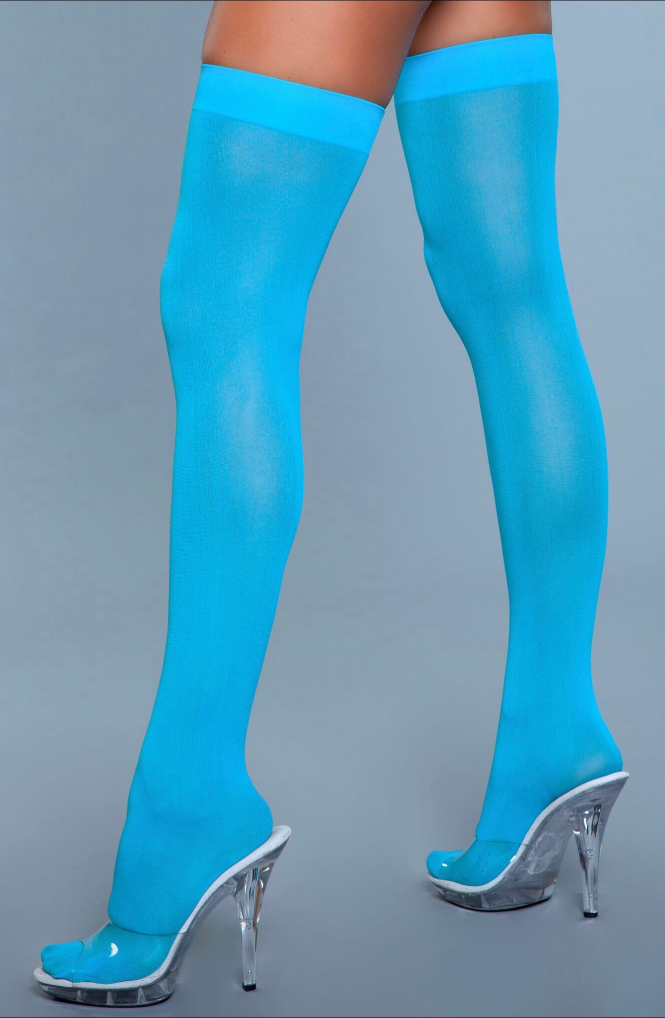 Opaque Nylon Thigh Highs-Legwear & Socks-PANTIESANDPUMPS.COM