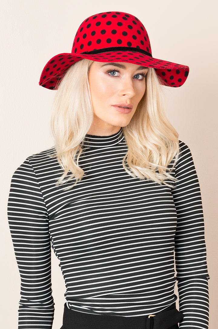 Pia Rossini Celine Polka Dot Hat-Hats-PANTIESANDPUMPS.COM
