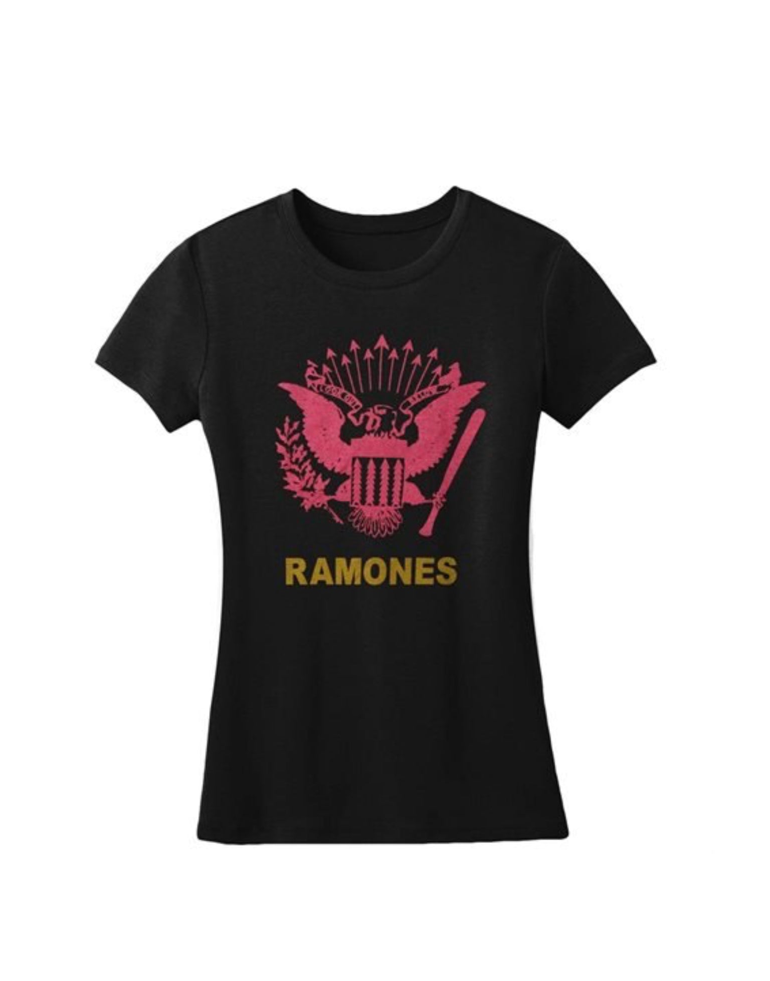 Ramones Pink Eagle Women’s T-Shirt-T-Shirts-PANTIESANDPUMPS.COM