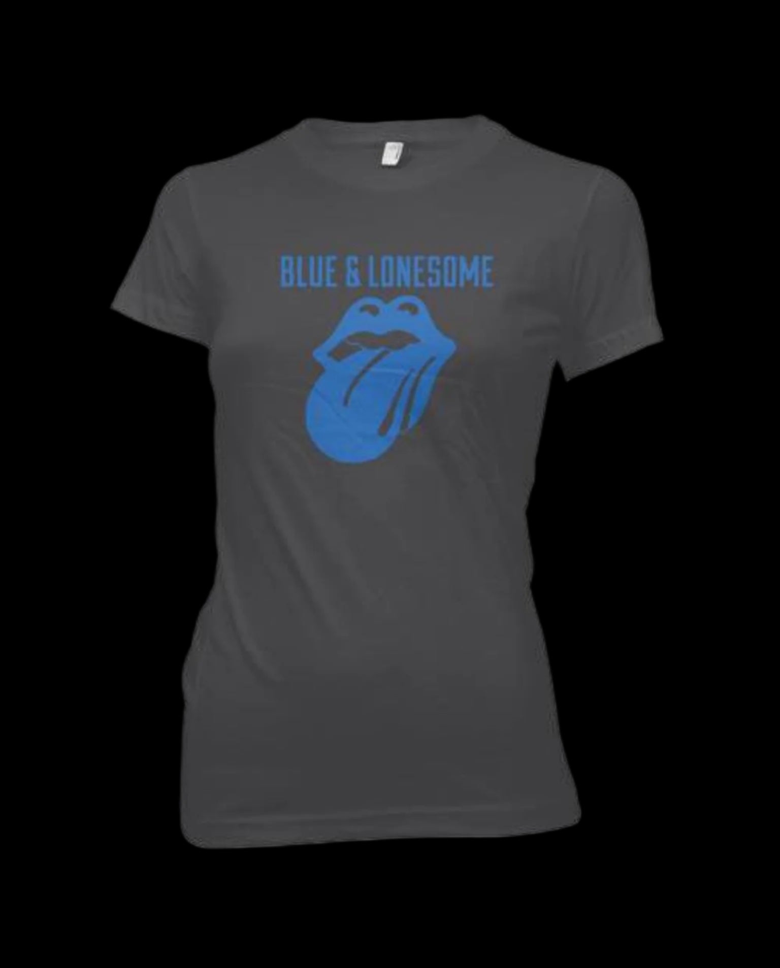 Rolling Stones 72 Logo Blue & Lonesome Women’s T-Shirt-T-Shirts-PANTIESANDPUMPS.COM