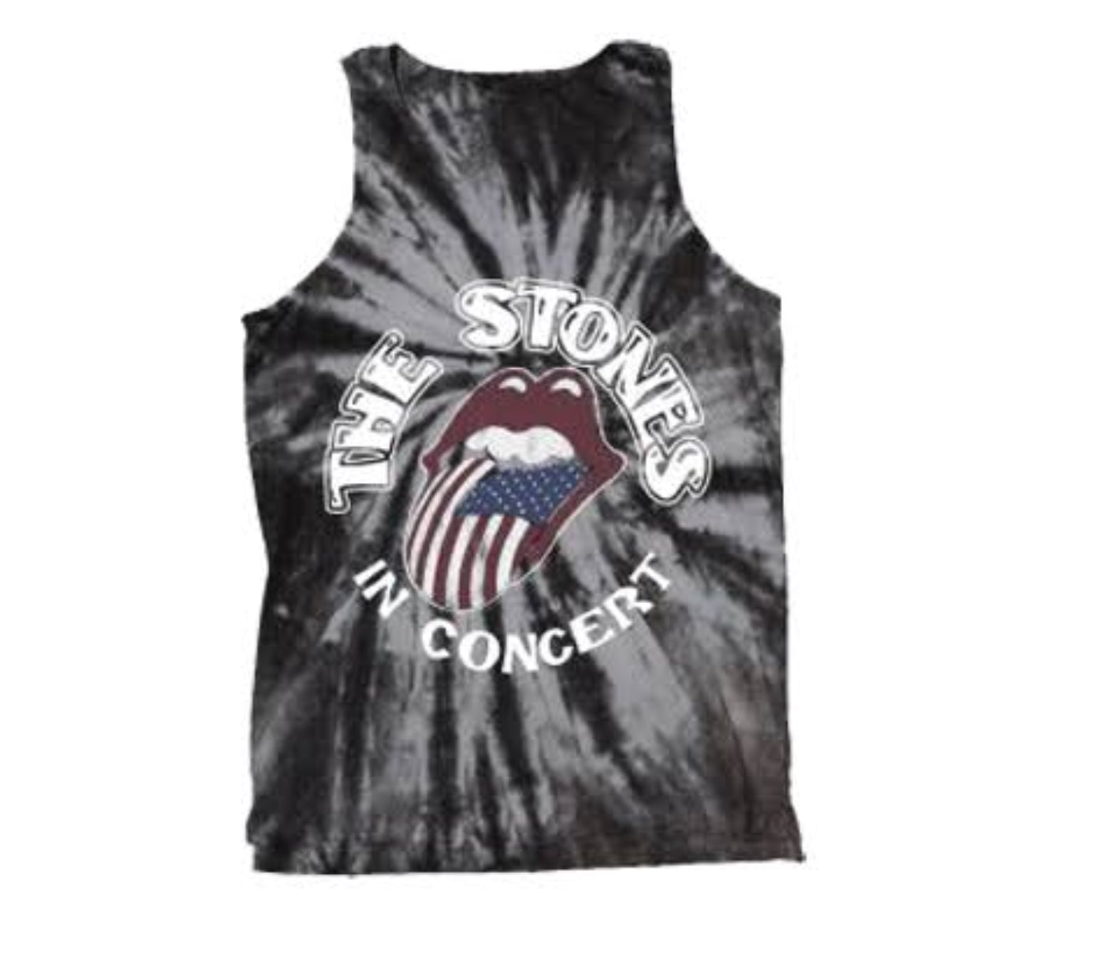 Rolling Stones In Concert Tye Die Tank Top-T-Shirts-PANTIESANDPUMPS.COM