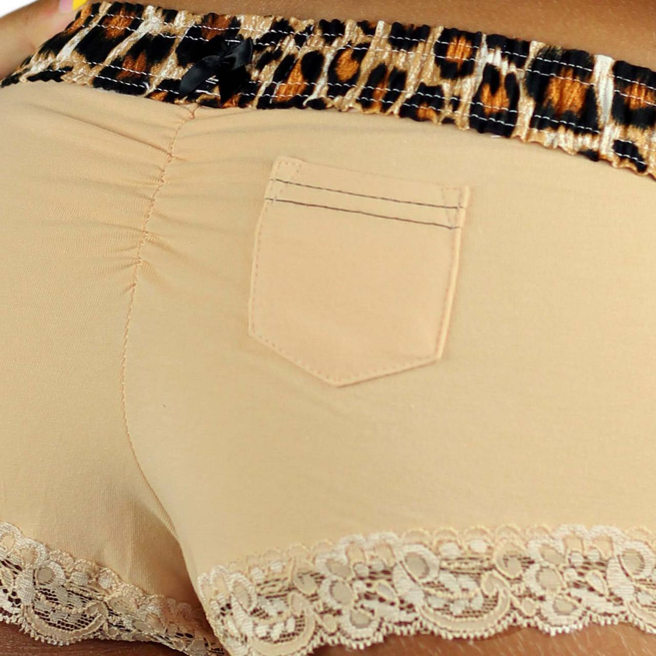 Sand Boyshorts Leopard Waistband-Lingerie-PANTIESANDPUMPS.COM