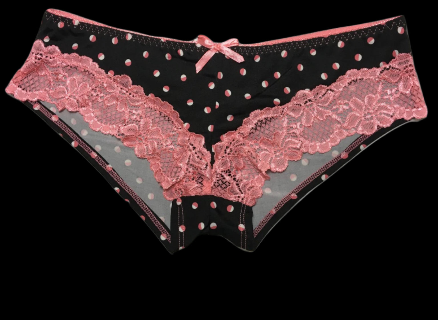 Women’s Pretty Blk/Pink Panties-Lingerie-PANTIESANDPUMPS.COM